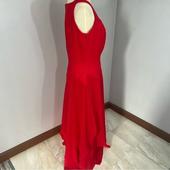 Vintage Kamisato  Geary Roark red linen maxi dress classic formal cocktail vacay - Picture 6 of 12